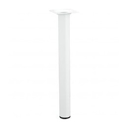 Pied De Table Basse Cylindrique Fixe Acier Époxy Blanc, 30 Cm