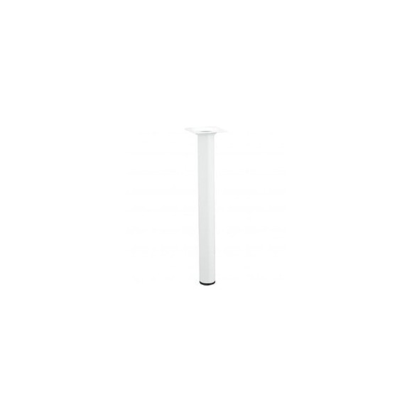 Pied De Table Basse Cylindrique Fixe Acier Époxy Blanc, 30 Cm