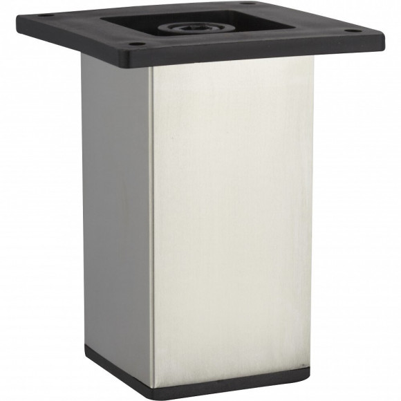 Pied Meuble Carré Hettich Fixe Acier Chromé Gris