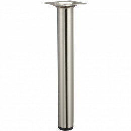 Pied Table Basse Cylindrique Hettich Fixe Acier Brossé Gris