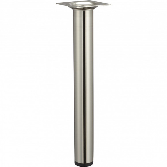 Pied Table Basse Cylindrique Hettich Fixe Acier Brossé Gris