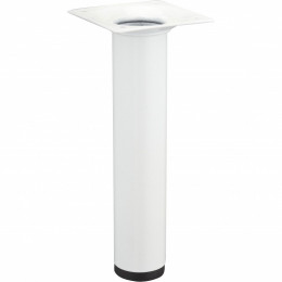 Pied Meuble Cylindrique Hettich Fixe Acier Époxy Blanc