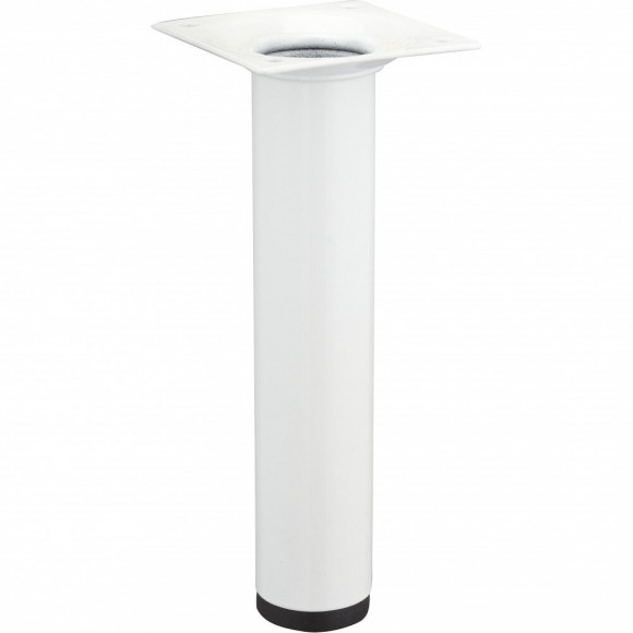 Pied Meuble Cylindrique Hettich Fixe Acier Époxy Blanc