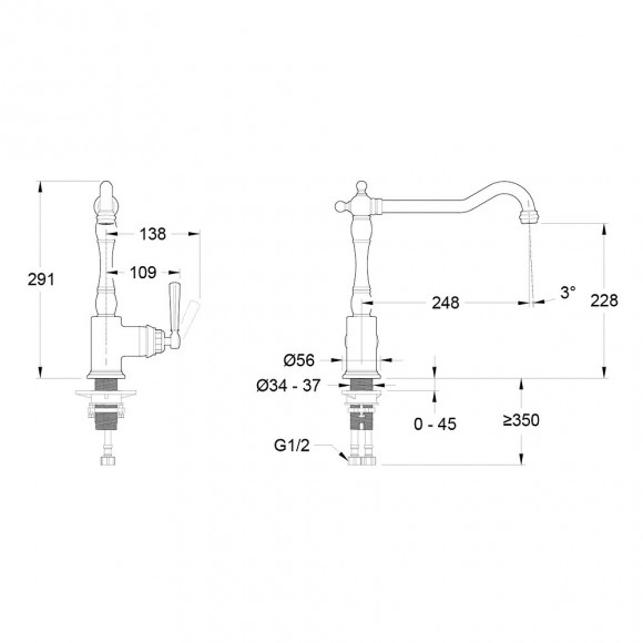 Mitigeur De Cuisine Cleo, Chrome