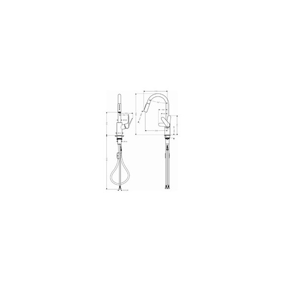 Hansgrohe Mitigeur Cuisine Avec Douchette Focus M41 24 2 Jets Chrome