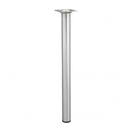 Pied De Table Basse Cylindrique Fixe Acier Chromé Gris, 40 Cm