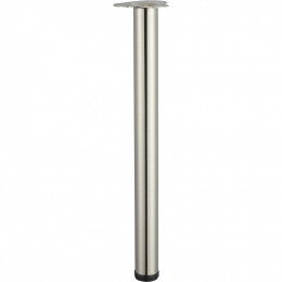 Pied De Table Cylindrique Réglable Acier Brossé Gris, De 70 À 73 Cm