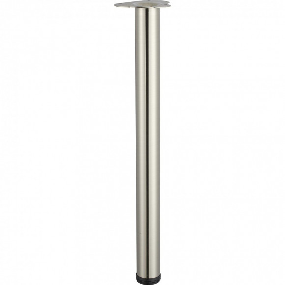 Pied De Table Cylindrique Réglable Acier Brossé Gris, De 70 À 73 Cm