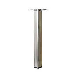 Pied Table Basse Carré Hettich Fixe Acier Brossé Gris