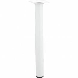 Pied De Table Basse Cylindrique Fixe Acier Époxy Blanc, 30 Cm
