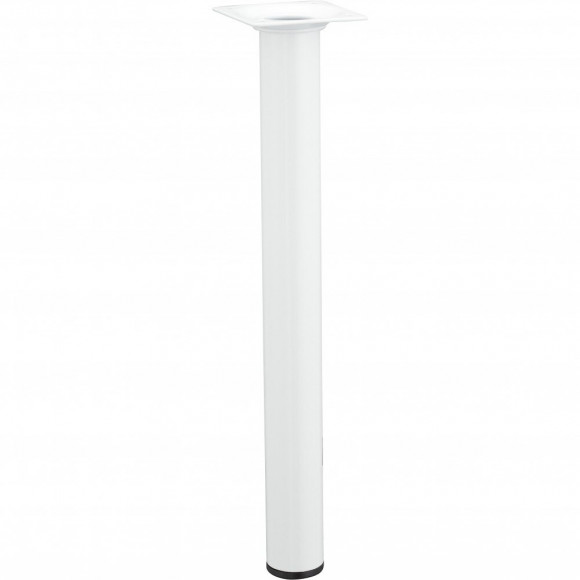 Pied De Table Basse Cylindrique Fixe Acier Époxy Blanc, 30 Cm