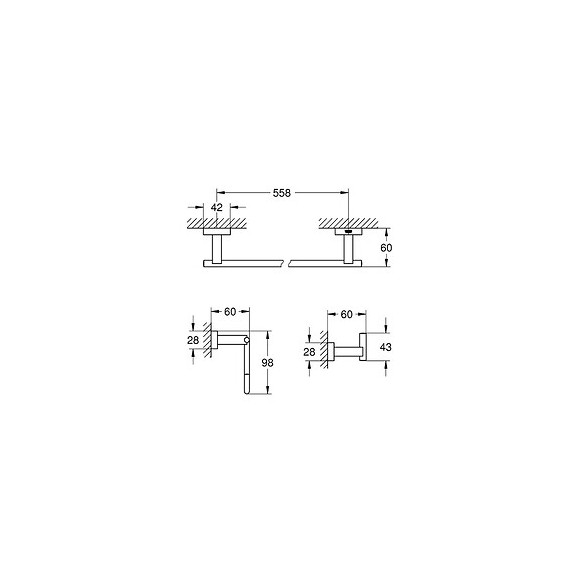 Set D Accessoires Eessentials Cube, 40777001, Chrome