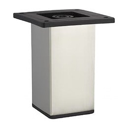 Pied Meuble Carré Hettich Fixe Acier Chromé Gris
