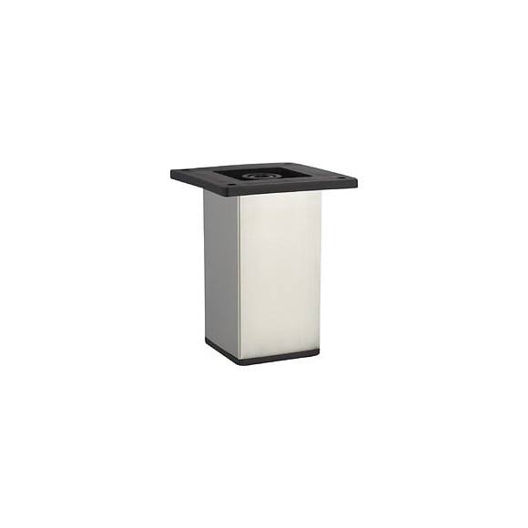 Pied Meuble Carré Hettich Fixe Acier Chromé Gris