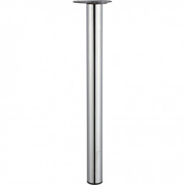 Pied De Table Cylindrique Réglable Acier Chromé Gris, De 70 À 73 Cm