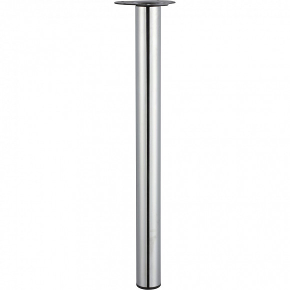 Pied De Table Cylindrique Réglable Acier Chromé Gris, De 70 À 73 Cm
