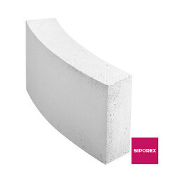 Carreau courbe Béton Cellulaire SIPOREX 10/25 Courbe 60 - 6
