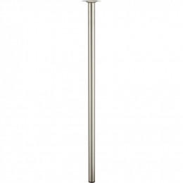 Pied De Table Cylindrique Fixe Acier Brossé Gris, 80 Cm