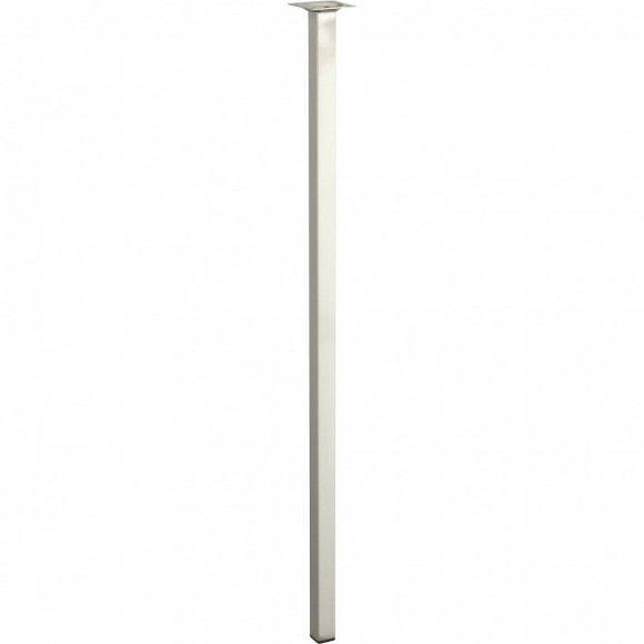 Pied De Table Carré Fixe Acier Brossé Gris, 80 Cm