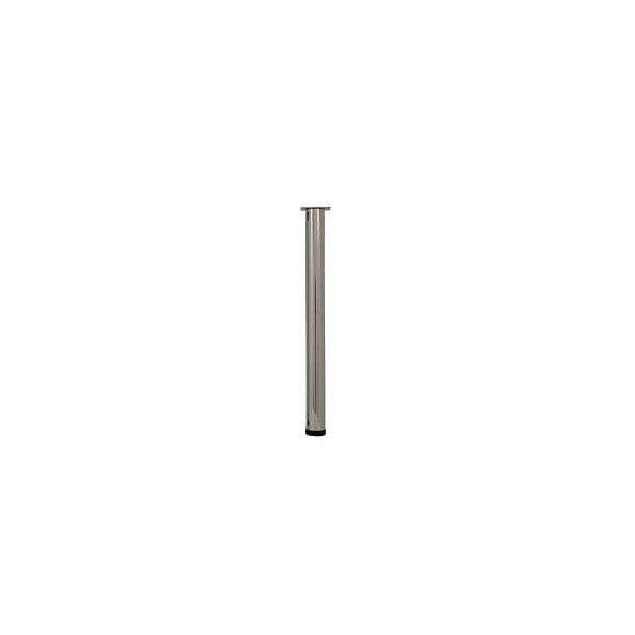 Pied De Table Cylindrique Réglable Acier Chromé Gris, De 70 À 73 Cm