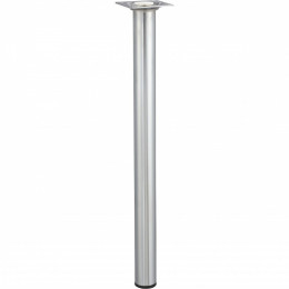Pied De Table Basse Cylindrique Fixe Acier Chromé Gris, 40 Cm