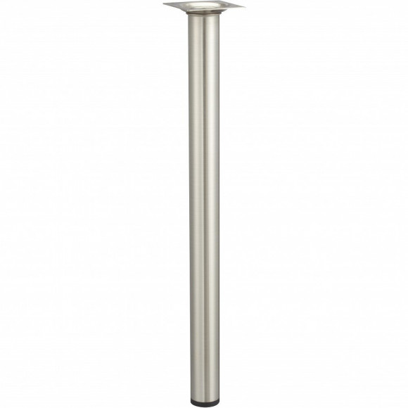 Pied De Table Basse Cylindrique Fixe Acier Brossé Gris, 40 Cm