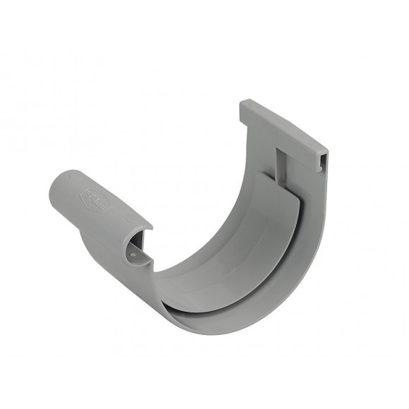 Jonction de profilé gouttière PVC demi-ronde 16 couleur gris clair