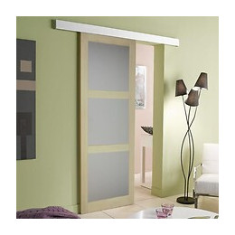 Promo - Porte Coulissante 3 Miroirs Placage Paulownia Largeur 83  Envoye Depuis La France