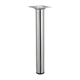 Pied Table Basse Cylindrique Hettich Fixe Acier Chromé Gris