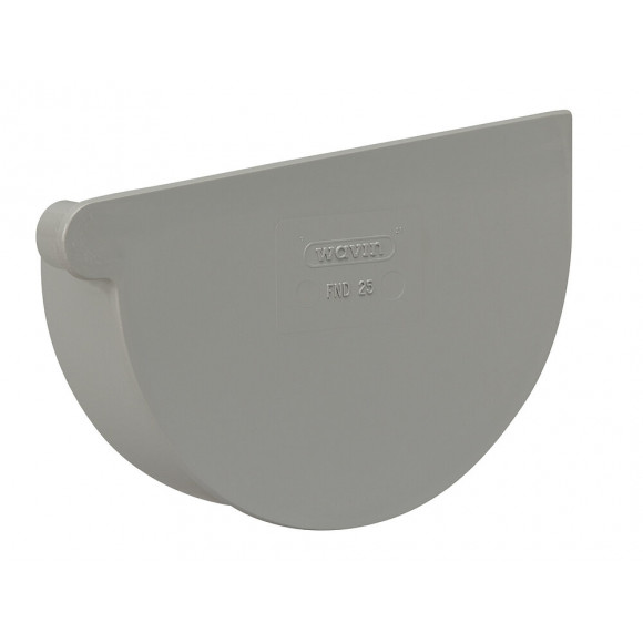 Fond de naissance Droite gouttière PVC demi-ronde 25 gris clair