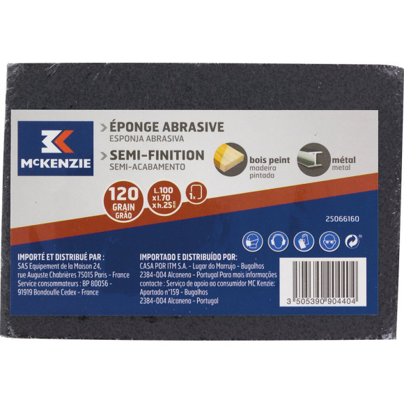 Eponge abrasive 100x70x25mm grain fin