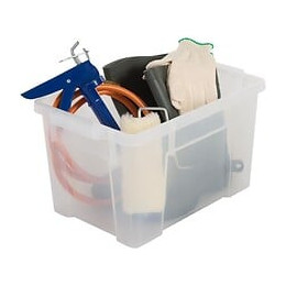 Iris Ohyama Lot De 3 Boites De Rangement Avec Fermeture Clic - Power Box - Sk-210  - Transparent - 21 L - 46 X 29, 7 X 25, 7 Cm