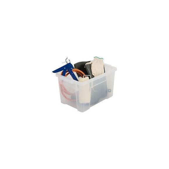 Iris Ohyama Lot De 3 Boites De Rangement Avec Fermeture Clic - Power Box - Sk-210  - Transparent - 21 L - 46 X 29, 7 X 25, 7 Cm