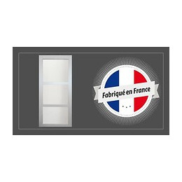 Porte Coulissante "kenya" Blanc 3 Vitrages Depoli 204x83