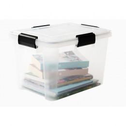 Iris Ohyama Lot De 3 Boites De Rangement Hermetiques - Air Tight Box - At-sd - Plastique - Transparent - 28 L - 39 X 29 X 26 Cm