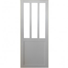 Porte Coulissante Atelier En Enrobe Blanc Largeur 83   Fabrique Et Envoye Depuis La France -
