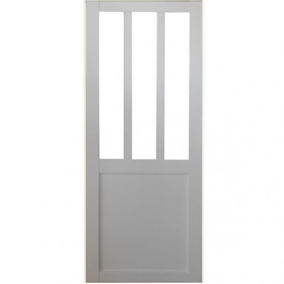 Porte Coulissante Atelier En Enrobe Blanc Largeur 73   Fabrique Et Envoye Depuis La France -
