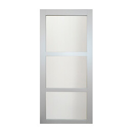 Porte Coulissante "kenya" Blanc 3 Vitrages Depoli 204x83