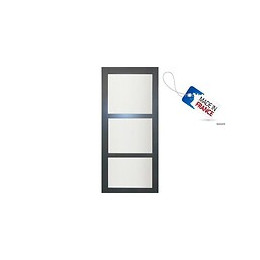 Porte Coulissante En Enrobe Gris Anthracite Modele 'blakeria' Largeur 83 + Rail Alu + Coq