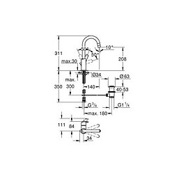 Mitigeur Lavabo Bec Haut Eurosmart Taille L