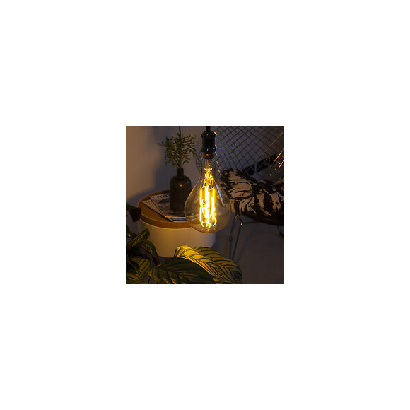 Ampoule Led Déco Goutte Giant (xxl) Au Verre Ambré, Culot E27, 8w Cons. (60w Eq.), 800 Lumens, Lumière Blanc Chaud
