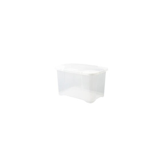 Eda Plastique Boite De Rangement Clipbox 40 L - Naturel Couvercle Avec Charniere - 54 X 36 X 33 Cm