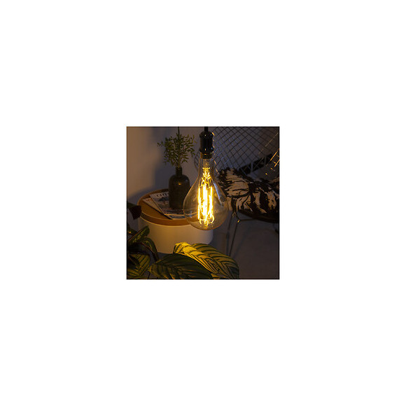 Ampoule Led Déco Goutte Giant (xxl) Au Verre Ambré, Culot E27, 8w Cons. (60w Eq.), 800 Lumens, Lumière Blanc Chaud