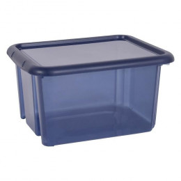 Eda Plastique Boite De Rangement Funny Box 30 L - Bleu Profond Acidule - 44 X 36 X 25 Cm