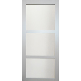 Porte Coulissante "kenya" Blanc 3 Vitrages Depoli 204x73