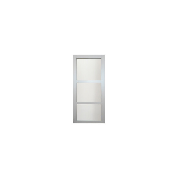 Porte Coulissante "kenya" Blanc 3 Vitrages Depoli 204x73