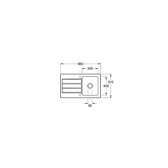Evier Cuisine En Céramique 1 Cuve Architectura 50, Blanc, Avec Vidage Automatique