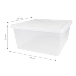 Iris Ohyama Set De 4 Boites De Rangement Avec Couvercle Ncb-17 - 4x 17 L - L40 X L34.5 X H16.8 Cm - Transparent