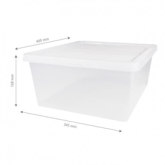 Iris Ohyama Set De 4 Boites De Rangement Avec Couvercle Ncb-17 - 4x 17 L - L40 X L34.5 X H16.8 Cm - Transparent