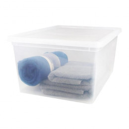 Iris Ohyama Set De 4 Boites De Rangement Avec Couvercle Ncb-40 - 4x 40 L - L54 X L39.5 X H24.5 Cm - Transparent